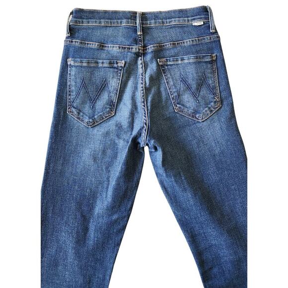 MOTHER Jeans Denim The Insider Crop Step‎ Fray High Rise Blue Wash Pants Sz 27 - Picture 7 of 11